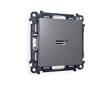 Комплект механизма розетки HDMI 2.0 AMBRELLA VOLT ALFA Антрацит серый 40V/500mA 2.0GHz 5-18Gbit/s QUANT (AP6640, VM222) MA664010