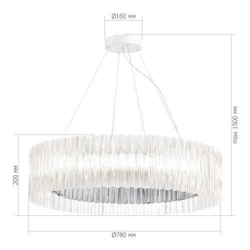 SL6012.113.01 Светильник подвесной ST-Luce Хром/Прозрачный LED 1*87W 3000K NAZARE фото 2