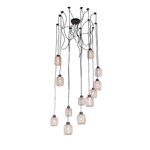 SL193.303.12 Светильник подвесной Черный/Латунь,Прозрачный E27 12*60W FORTO фото 5