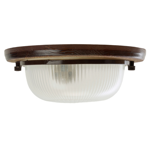 Светильник накладной IP54, 220V 60Вт Е27, дерево,орех, круг НБО 03-60-021 фото 6