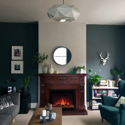 Каминокомплект CORSICA LUX/МАЛАГА ЛЮКС Античный дуб с очагом Электроочаг MOONBLAZE LUX/МУНБЛЕЙЗ фото 3