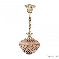 Подвесной светильник бронзовый с хрусталём 7003P/18 GW Amber-White/H-1B