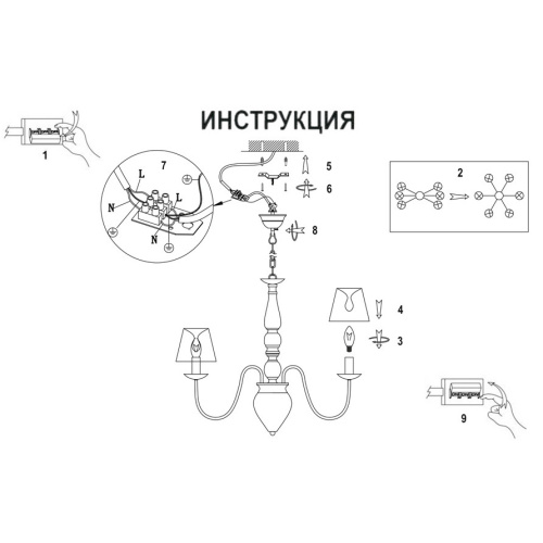 Подвесная люстра Arte Lamp SCOTCH A3090LM-6GY фото 3
