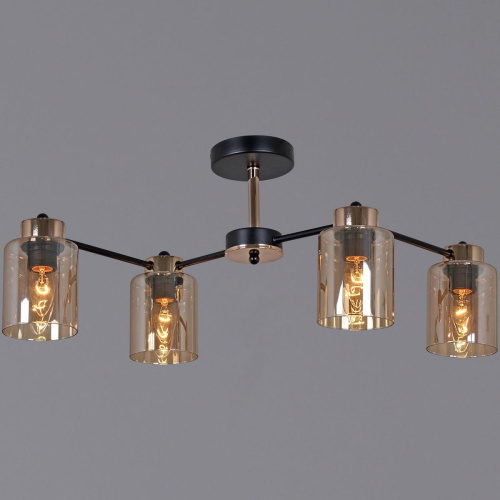 Потолочная люстра Reluce 01606-0.3-04 BK+FGD Потолочная люстра Reluce 01606-0.3-04 BK+FGD