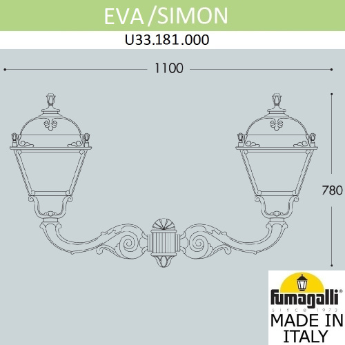 Fumagalli Светильник уличный настенный FUMAGALLI EVA/SIMON U33.181.000.AXH27 фото 2 Fumagalli Светильник уличный настенный FUMAGALLI EVA/SIMON U33.181.000.AXH27 фото 2