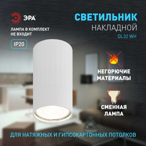 Настенно-потолочный светильник ЭРА OL32 WH Б0056377 фото 5 Настенно-потолочный светильник ЭРА OL32 WH Б0056377 фото 5