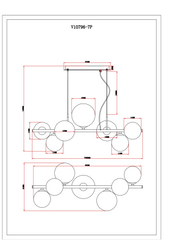 Светильник подвесной Moderli V10796-7P Renny фото 3