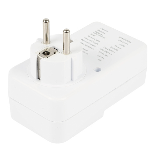Реле напряжения для розетки регулируемое  STEKKER  VPR-200W, 230В,16A,белый фото 4