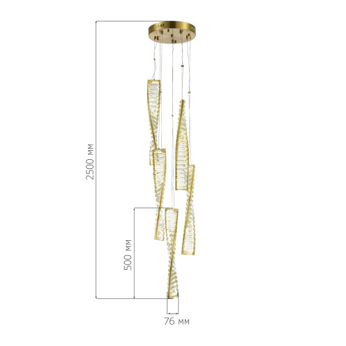 SL6205.303.05 Светильник подвесной ST-Luce Латунь/Прозрачный LED 1*55W 4000K ELICA