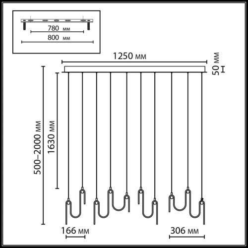 5105/52L L-VISION ODL26 547 брашинг/янтарный металл/стекло Люстра линейная LED x 52W 4000K FLOW фото 2 5105/52L L-VISION ODL26 547 брашинг/янтарный металл/стекло Люстра линейная LED x 52W 4000K FLOW фото 2