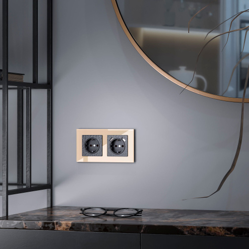 Рамка из стекла на 2 поста Favorit шампань W0021111 фото 4