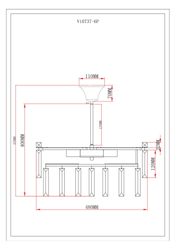 Люстра подвесная Moderli V10737-6P Crystal фото 6