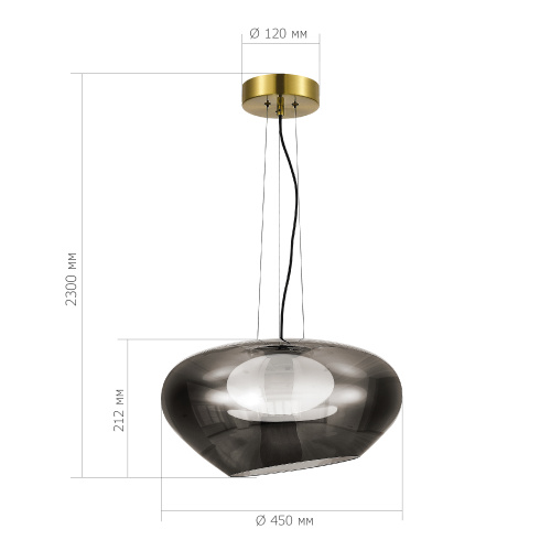 SL6019.313.01 Светильник подвесной ST-Luce Латунь/Дымчатый, Белый LED 1*20W 3000K FORAY фото 2