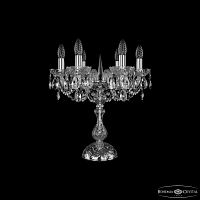 Настольная лампа с хрустальными подвесками 1402L/6/141-47 Ni Bohemia Ivele Crystal (Богемия Ивеле Кристалл)