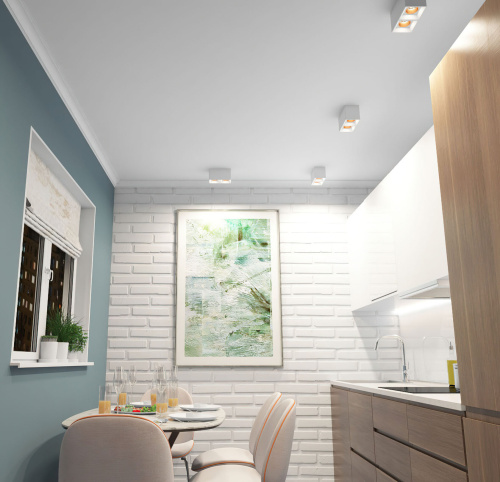 DK3085-WH+BR Светильник накладной IP 20, 10 Вт, GU5.3, LED, белый/бронзовый, пластик фото 2