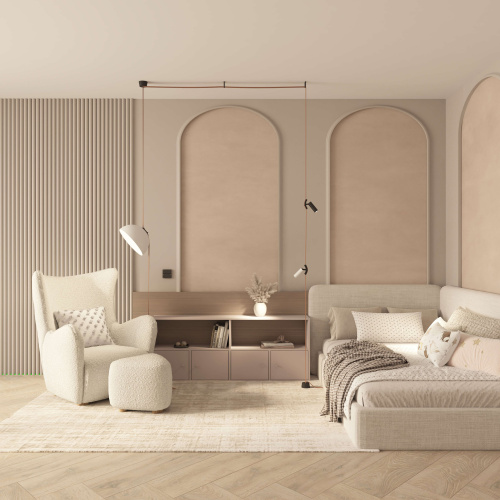 DK5546-BK Поворотный светильник для трека-ремня Belty, серия Spot, со светодиодом, D35*L126.5мм, 48V DC, 7W, RA90, 30°, 4000K, IP20, черный, алюминий фото 6