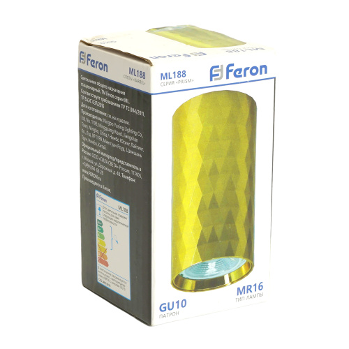 Светильник потолочный Feron ML188 Barrel PRISM MR16 GU10 35W 230V, золото фото 10