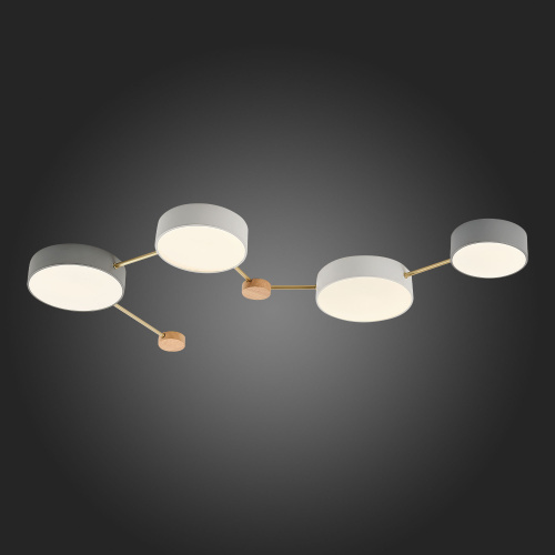 SLE600102-04 Светильник потолочный Золотистый, Светлое дерево/Белый, Серый LED 4*16,5W 4000K DOSSENA фото 2 SLE600102-04 Светильник потолочный Золотистый, Светлое дерево/Белый, Серый LED 4*16,5W 4000K DOSSENA фото 2