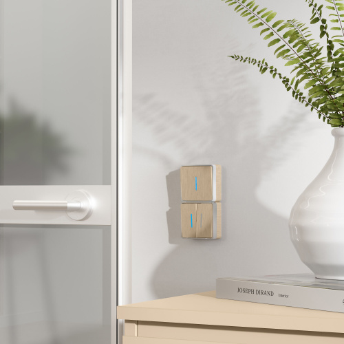 Выключатель двухклавишный с подсветкой Gallant шампань рифленый W5020110 фото 2