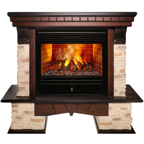 Электрокамин RealFlame Rockland AO античный дуб с очагом 3D Novara Электрокамин RealFlame Rockland AO античный дуб с очагом 3D Novara
