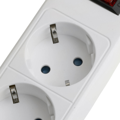 Сетевой фильтр 5-местный с/з STEKKER HM20-51-053x1мм2, 5 м, серия Optima, белый фото 2