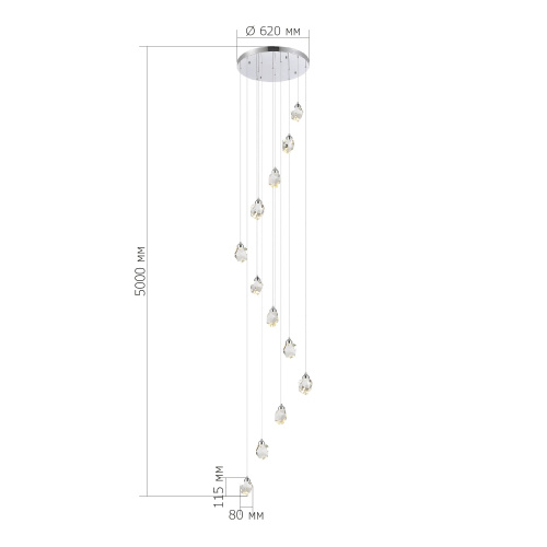SL6114.103.12 Светильник подвесной ST-Luce Хром/Прозрачный LED 12*3W 3000K CASCATO фото 2