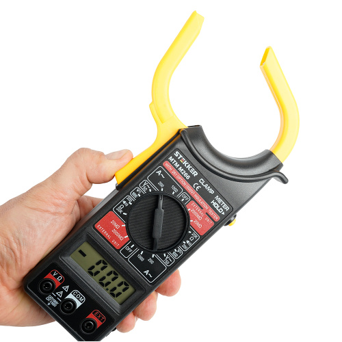 MTM M266 Клещи токоизмерительные, 1999 отсчетов,  батарея крона, ручная регулировка, черный/желтый фото 10
