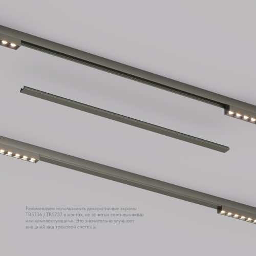 TR5737-DN Декоративная заглушка желоба трека, 50см, для трека Shine, серия Base, темный никель, алюминий фото 4
