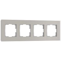 Рамка из стекла на 4 поста Senso дымчатый soft-touch W0043117