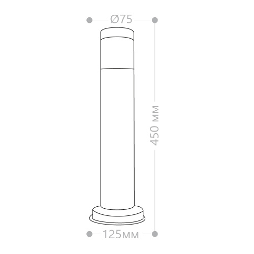 Светильник садово-парковый Feron DH022-450, Техно столб, 18W E27 230V, серебро фото 8