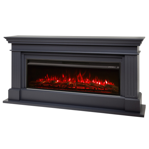 Каминокомплект ONTARIO/ЛЕОНАРДО Графит с очагом Электроочаг PREMIER/ПРЕМЬЕР 50 фото 2