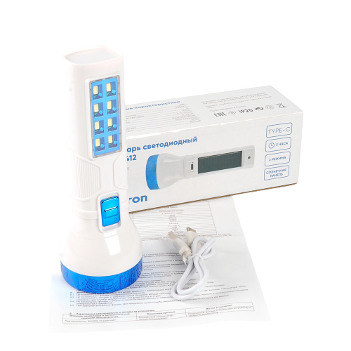 Фонарь ручной Feron TH2412 с солнечной батареей TYPE-C фото 11