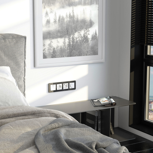 Рамка из стекла на 4 поста Elite черный W0042448 фото 2 Рамка из стекла на 4 поста Elite черный W0042448 фото 2