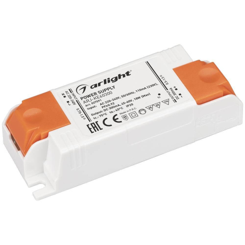 Драйвер Arlight ARJ-KE60300 45-60V 18W IP20 0,3A 027591 Драйвер Arlight ARJ-KE60300 45-60V 18W IP20 0,3A 027591