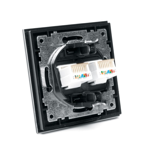 Розетка компьютерная 2-местная RJ-45 ,STEKKER ,GLS00-7006-05, серия Катрин, черный фото 6 Розетка компьютерная 2-местная RJ-45 ,STEKKER ,GLS00-7006-05, серия Катрин, черный фото 6