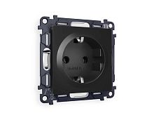 Комплект механизма электрической розетки AMBRELLA VOLT ALFA Черный матовый с/з на винтовых зажимах QUANT (AP8060, VM141) MA806010