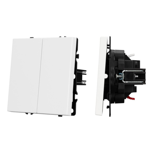 Механизм выключателя двухклавишный непроходной Arlight SWT-NOBE-MK02-SFPL-WH (230V, 10A) 054238 Механизм выключателя двухклавишный непроходной Arlight SWT-NOBE-MK02-SFPL-WH (230V, 10A) 054238