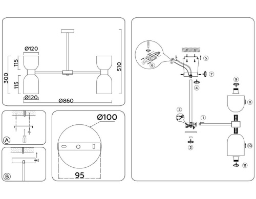 Подвесная люстра Ambrella light High Light LH56085 фото 4