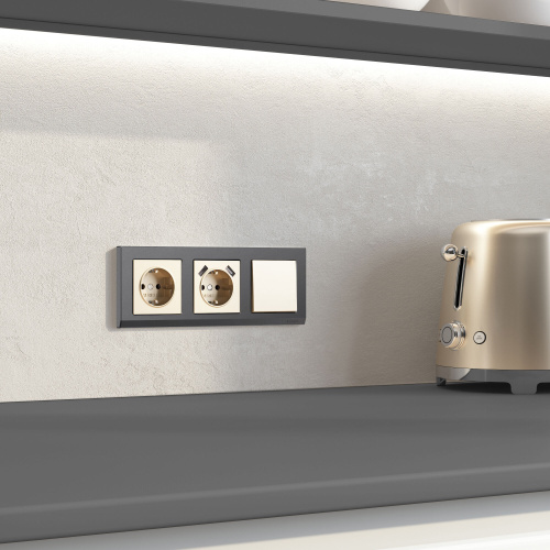 Выключатель одноклавишный (шампань) W1110011 фото 4 Выключатель одноклавишный (шампань) W1110011 фото 4