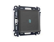 Комплект механизма 1-кл проходного выключателя AMBRELLA VOLT с подсветкой 10000K ALFA Графит мягкое касание QUANT (AP9020, VM105, G29B) MA902040