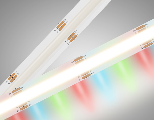 Светодиодная лента 24В COB 576Led 14Вт/м Цветная RGB IP20 5м Светодиодная лента 24В COB 576Led 14Вт/м Цветная RGB IP20 5м