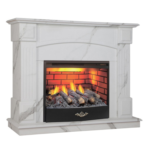 Электрокамин RealFlame Carolina 24/25,5 WT цвет мрамор белый с очагом 3D Firestar 25,5 фото 2 Электрокамин RealFlame Carolina 24/25,5 WT цвет мрамор белый с очагом 3D Firestar 25,5 фото 2