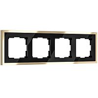 Рамка из металла на 4 поста Baguette черный/латунь W0042852