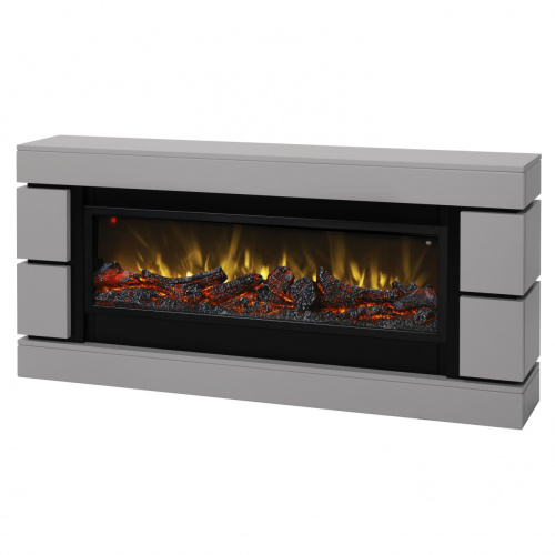 Каминокомплект SEATTLE/РОЯЛ Светло-серый с очагом Электроочаг BEVERLY-S MULTY/БЕВЕРЛИ МУЛЬТИКОЛОР