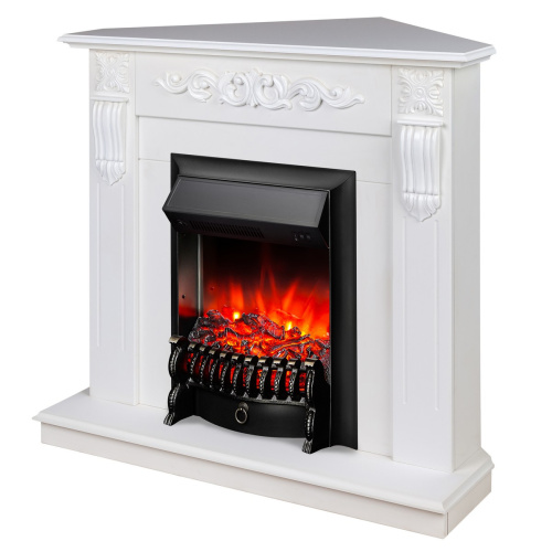 Электрокамин RealFlame Dominica Corner DN белый матовый с очагом Fobos Lux Black фото 2 Электрокамин RealFlame Dominica Corner DN белый матовый с очагом Fobos Lux Black фото 2