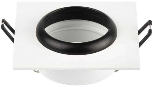 Светильник встраиваемый алюминиевый ЭРА KL110 WH/BK под лампу MR16 GU5.3 белый/черный матовый Б0061531 фото 3