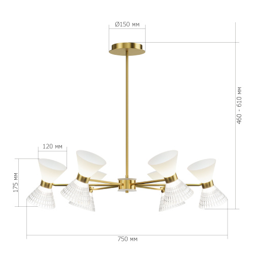 SL2004.303.12 Светильник подвесной ST-Luce латунь/прозрачный, белый, латунь G9 LED 12*5W SPIRIT фото 2