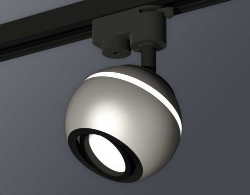 Комплект трекового светильника Ambrella light Track System XT1103001 SSL/PBK серебро песок/черный полированный (A2521, C1103, N7002) фото 3