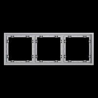 Рамка пластиковая S70 на 3 поста, (серый) Voltum VLS100316