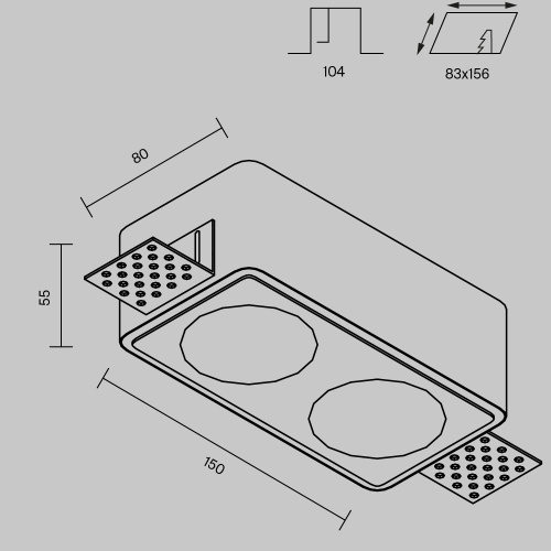 Встраиваемый светильник Technical DL123-GU10-02-W фото 5